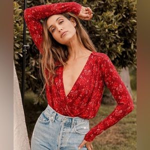 FREE PEOPLE floral bodysuit